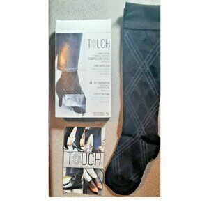 Touch Combed Argyle Black Sock for Women 20-30mmHg Argyle Black Small